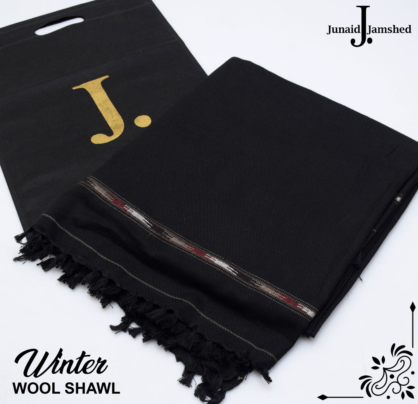 J. GENTS WOOL SHAWL BLACK